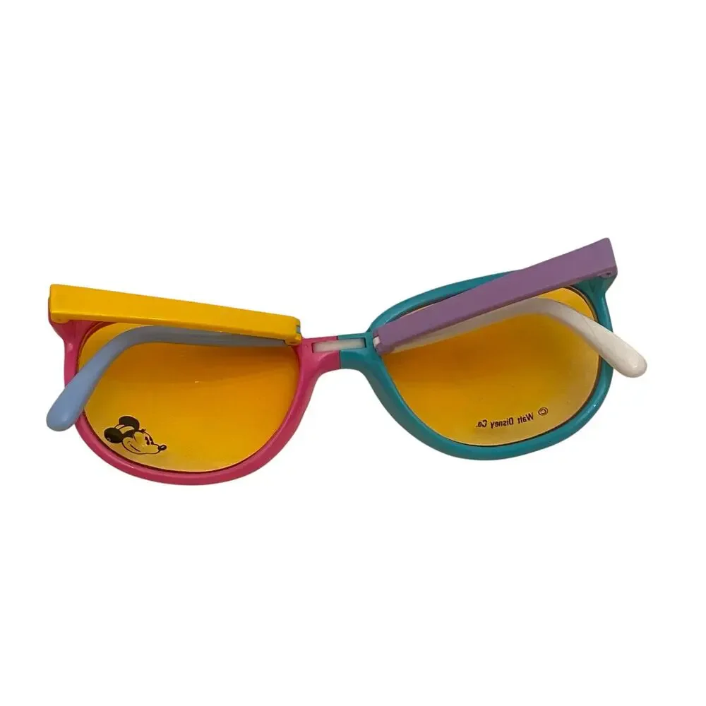 VERY RARE Vintage NIB Disney Minnie Multicolored Foldable Sunglasses with case